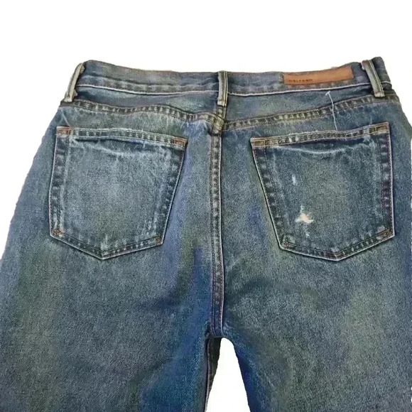 GRLFRND Womens Medium Wash High Rise Distressed Designer Straight Crop Jean 28 - Picture 5 of 13